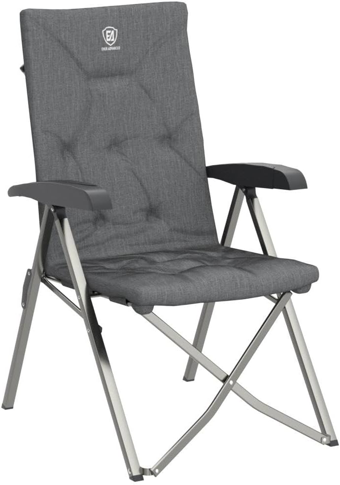 EVER ADVANCED Folding Camping Recliner Chair Fully Padded with Adjustable High Back Support Portable for Adults Patio Reclining Chair - Image 5