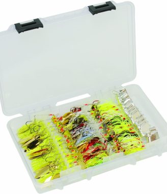 Plano Elite Series Spinnerbait and Buzzbait StowAway 3700, Transparent, Holds Up to 39 Baits, Tangle-Free Bait Tackle Storage and Organizer, Utility Boxes for Fishing