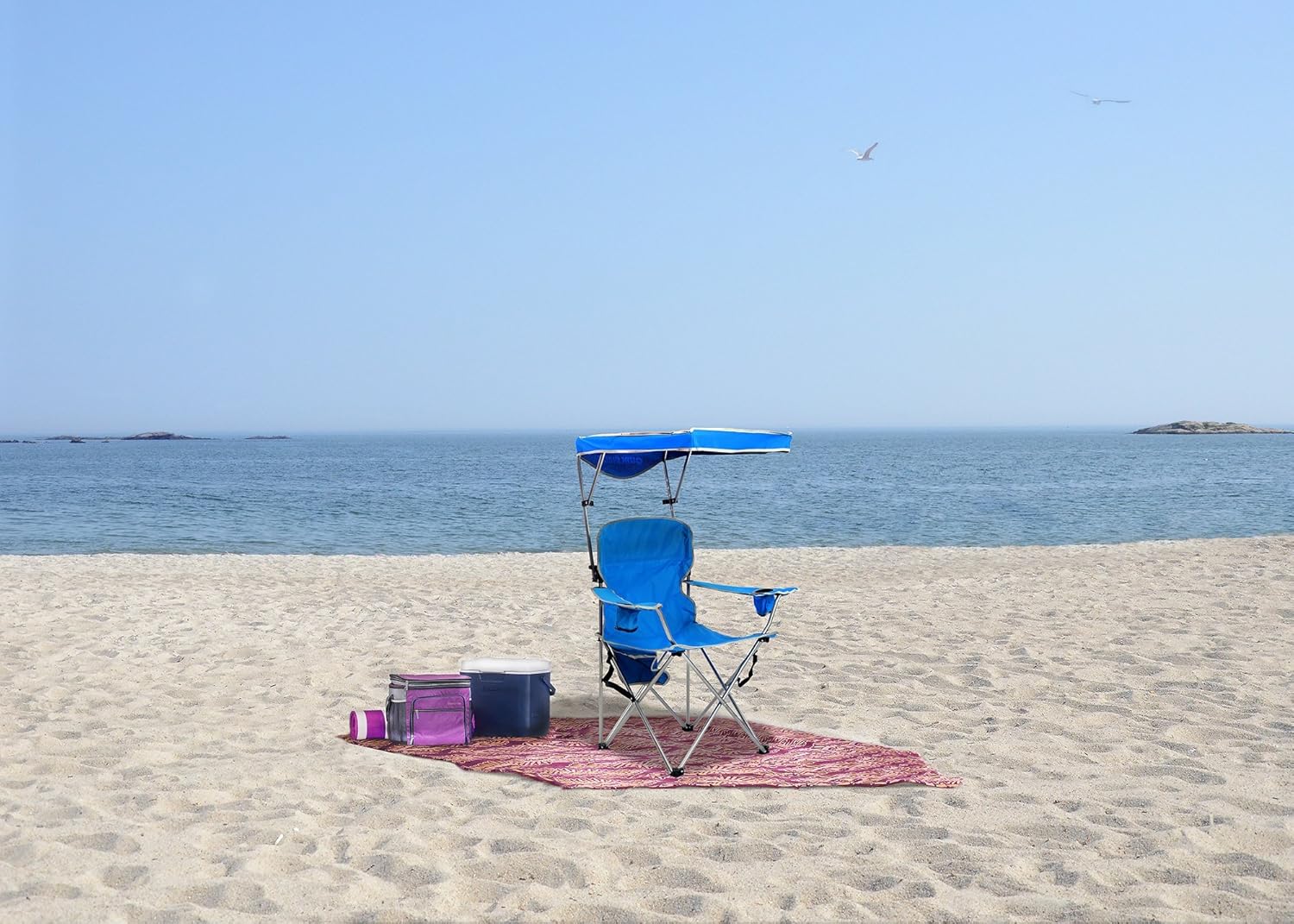 Quik Shade Full Size Shade Folding Chair for Camping, Polyester, Arm Rest|Foldable, Royal Blue, 2'L x 3'W x 4.3'H (160048DS) - Image 2